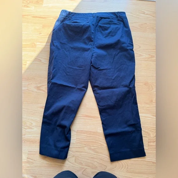 Talbots Perfect Crop Navy Chino Pants - Picture 5 of 6